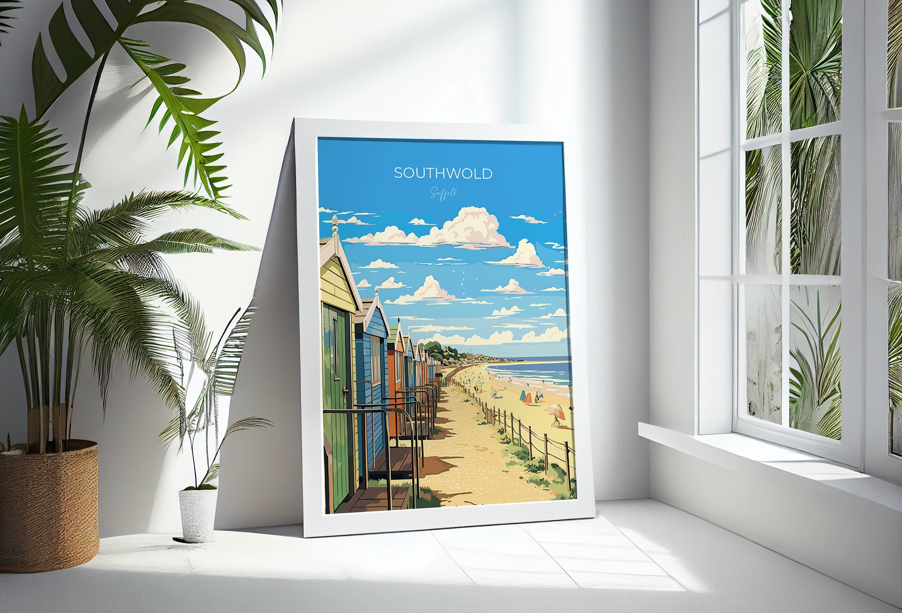 Southwold Travel Poster, Travel Print of Southwold, Southwold Art Lovers Gift, Suffolk Coast Wall Art NQ Media Designs