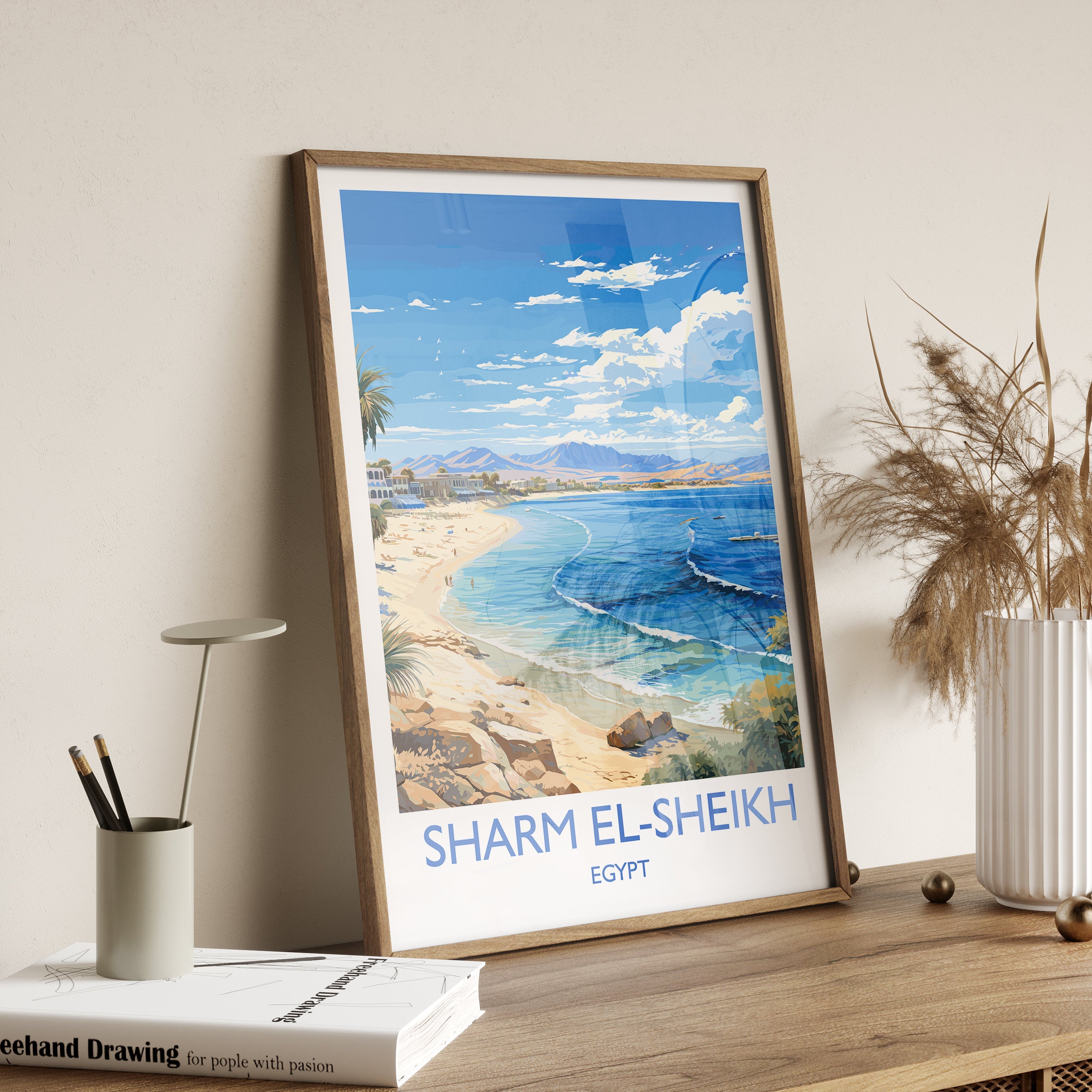 Sharm El-Sheikh Travel Print, Travel Poster of Sharm El-Sheikh, Egypt Art Lovers Gift, Sharm El-Sheikh Wall Art NQ Media Designs
