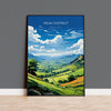 Peak District Travel Poster Wall Art, Travel Print of Peak District, Peak District Art Lovers Gift, English Countryside