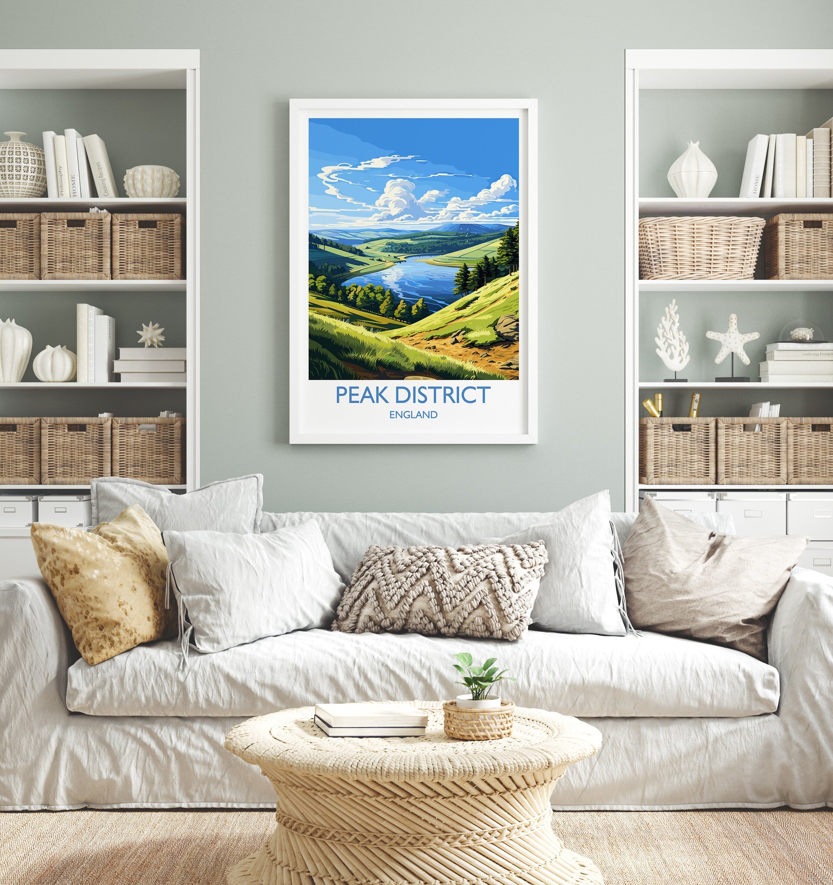 Peak District Travel Print Wall Art, Travel Poster of Peak District, Peak District Art Lovers Gift, English Countryside NQ Media Designs