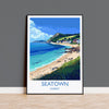 Seatown Travel Print Wall Art, Travel Poster of Seatown, England, Dorset Coast Art Lovers Gift, Dorset Wall Decor NQ Media Designs
