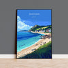Seatown Travel Poster Wall Art, Travel Print of Seatown, England, Dorset Coast Art Lovers Gift, Dorset Wall Decor NQ Media Designs