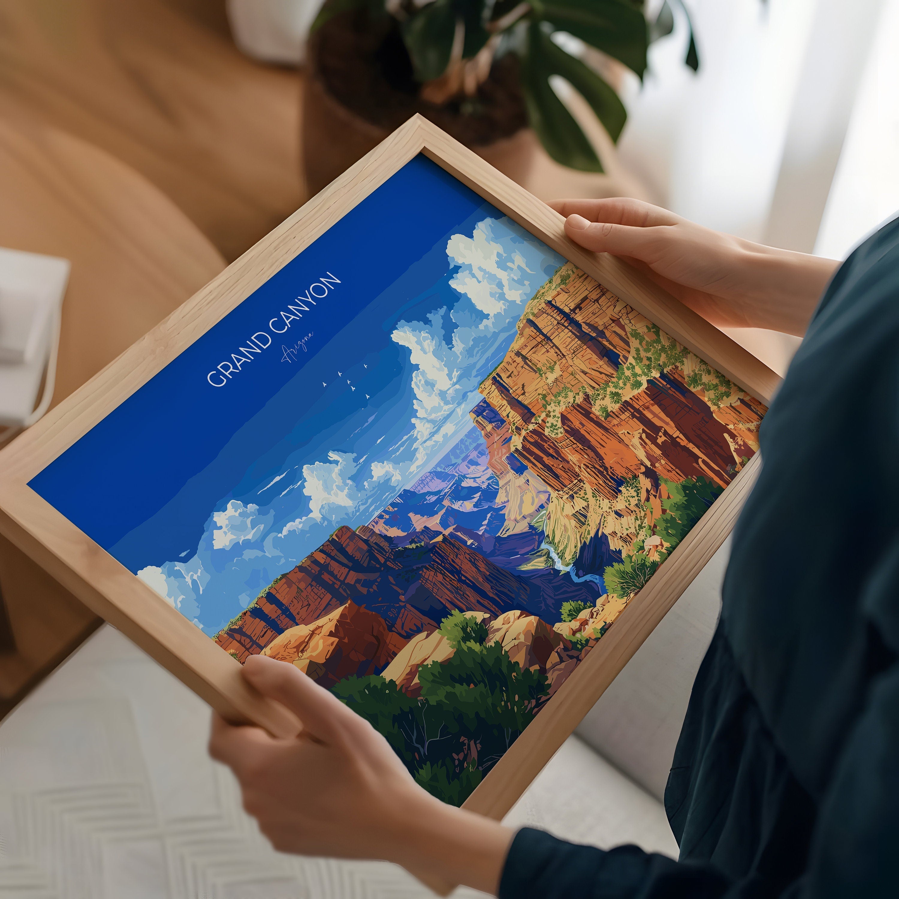 Grand Canyon Landscape Travel Print Wall Art, Travel Poster of Grand Canyon, Grand Canyon Art Lovers Gift, Arizona, USA Travel Art NQ Media Designs