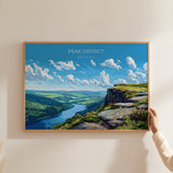 Peak District Landscape Travel Poster Wall Art, Travel Print of Peak District, Peak District Art Lovers Gift, English Countryside NQ Media Designs