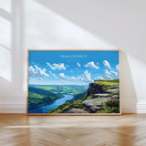 Peak District Landscape Travel Poster Wall Art, Travel Print of Peak District, Peak District Art Lovers Gift, English Countryside NQ Media Designs