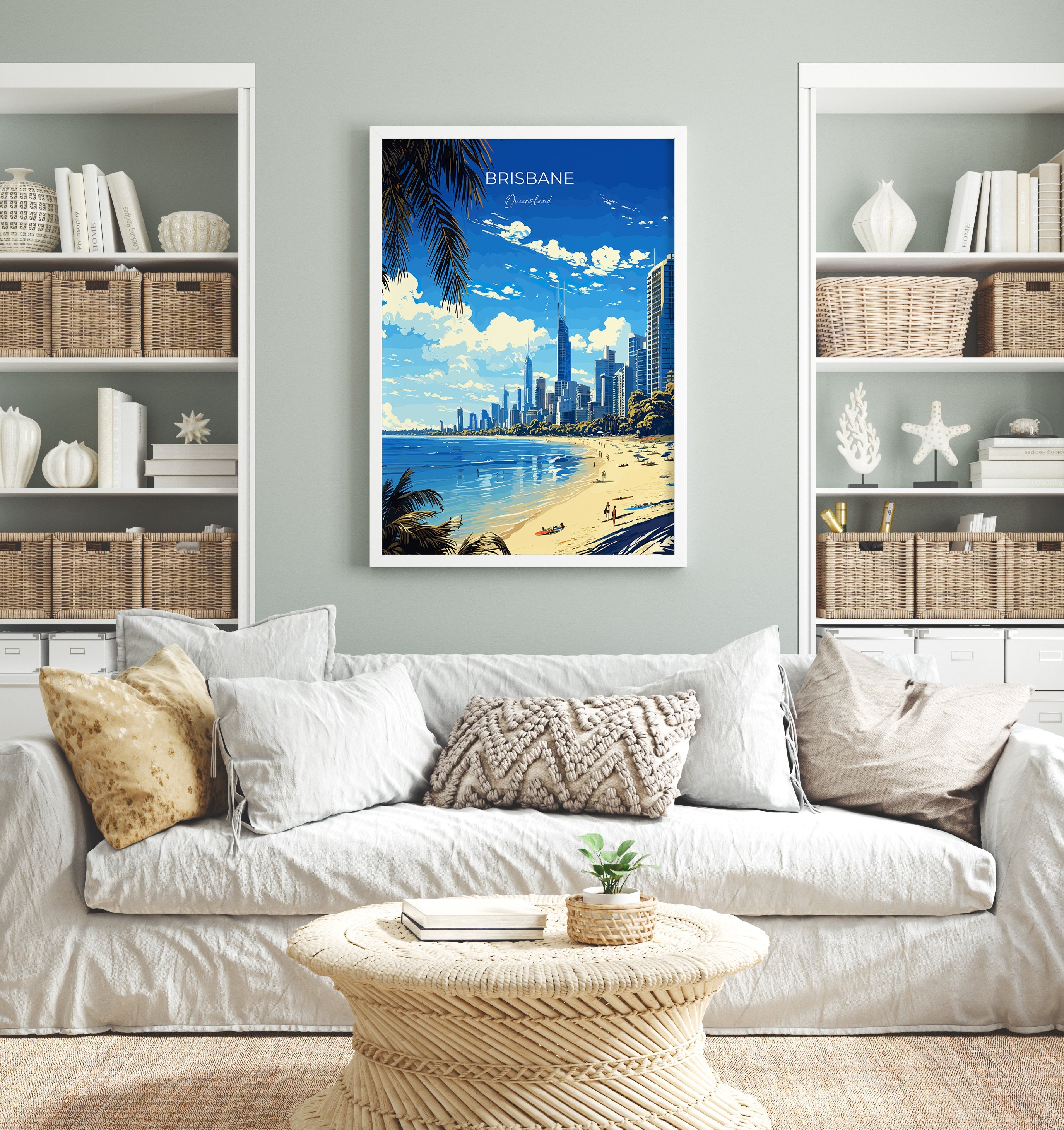Brisbane Travel Poster, Travel Print of Brisbane , Queensland Art, Australia Art Lovers Gift, Brisbane Wall Art NQ Media Designs