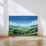 Yorkshire Dales Landscape Travel Poster Wall Art, Travel Print of Yorkshire Dales, Yorkshire Dales Art Lovers Gift, English Countryside NQ Media Designs