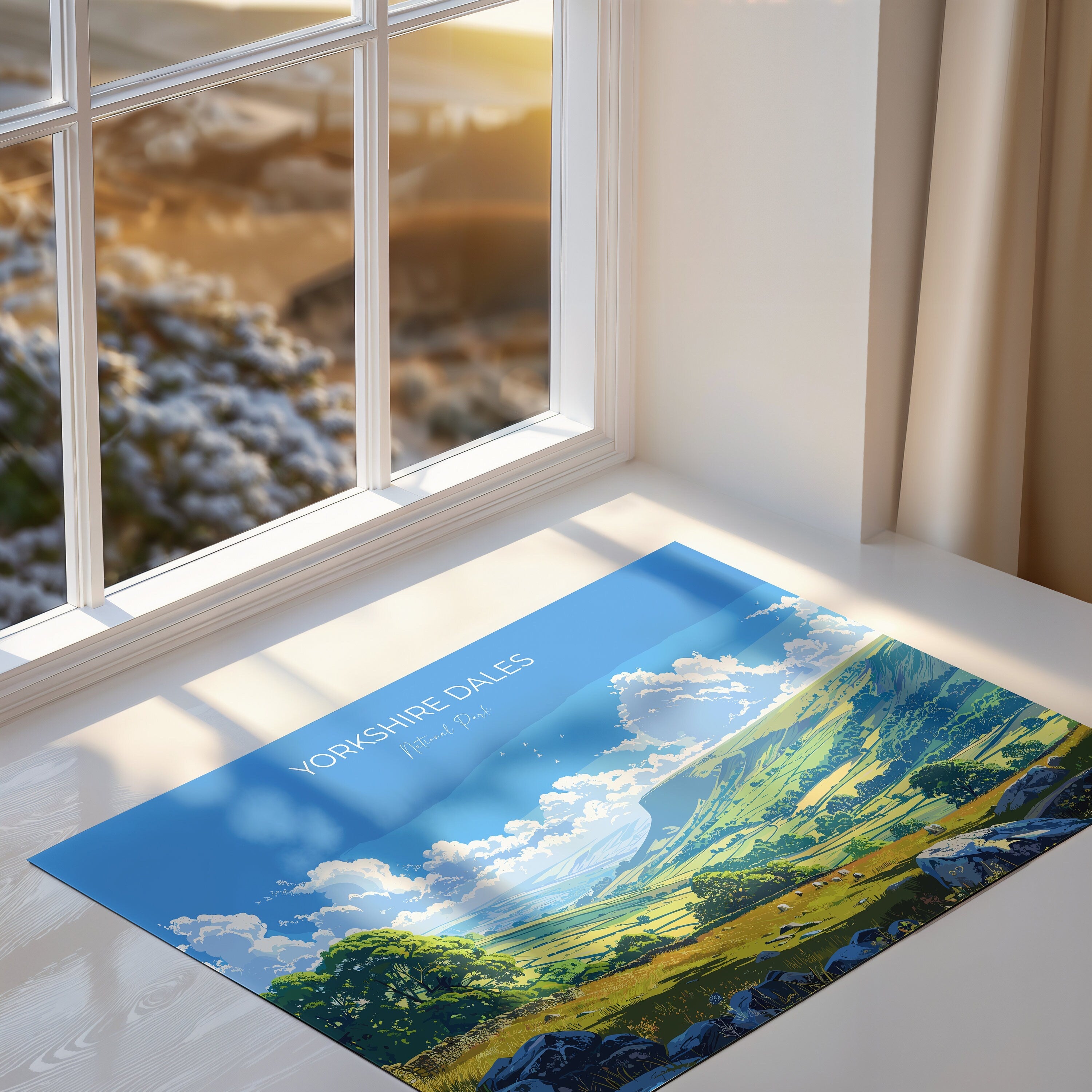 Yorkshire Dales Landscape Travel Poster Wall Art, Travel Print of Yorkshire Dales, Yorkshire Dales Art Lovers Gift, English Countryside NQ Media Designs