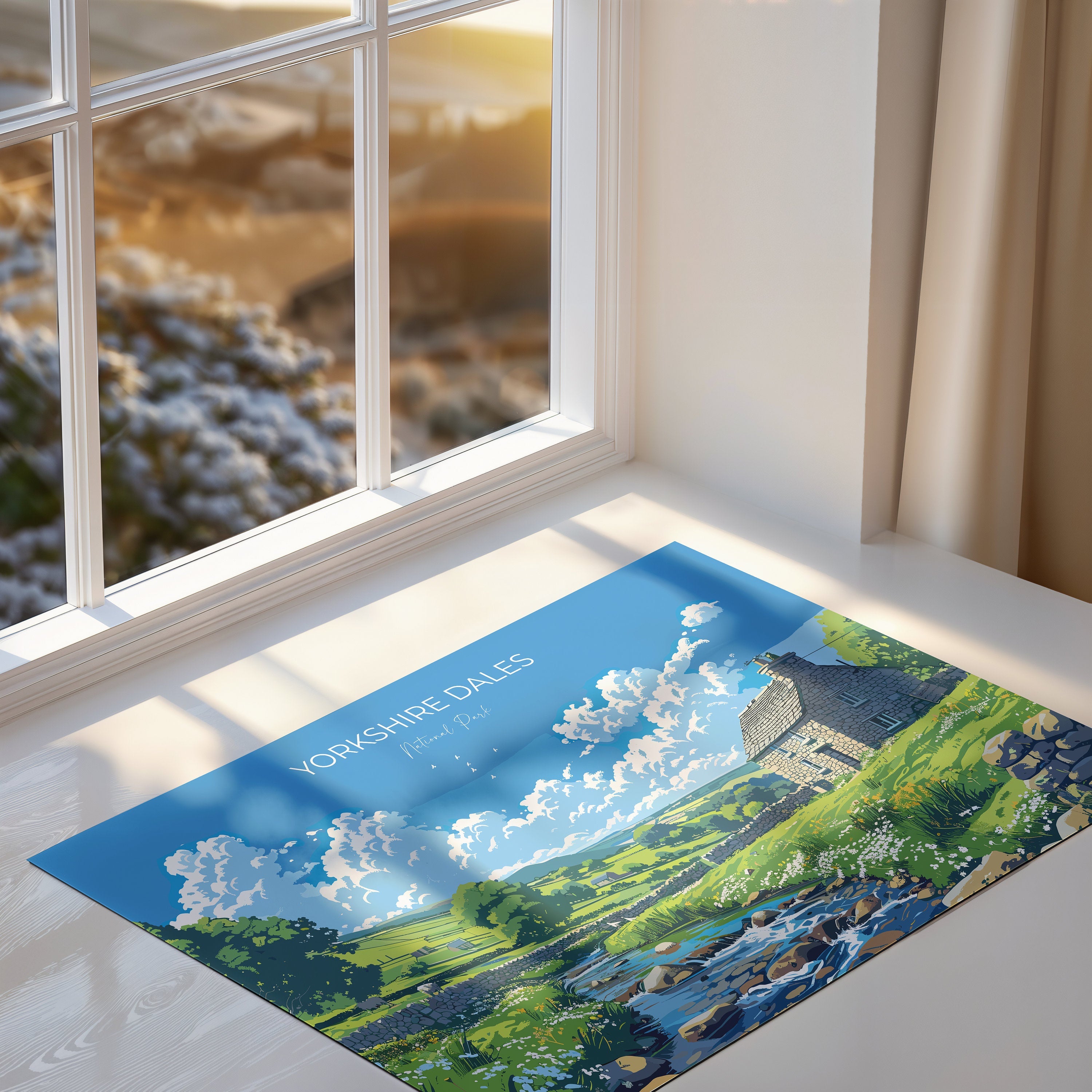 Yorkshire Dales Landscape Travel Poster Wall Art, Travel Print of Yorkshire Dales, Yorkshire Dales Art Lovers Gift, English Countryside NQ Media Designs
