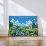 Yorkshire Dales Landscape Travel Poster Wall Art, Travel Print of Yorkshire Dales, Yorkshire Dales Art Lovers Gift, English Countryside NQ Media Designs