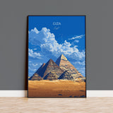 Giza Travel Poster, Travel Print of Giza, Egypt Art Lovers Gift, Giza Pyramids Wall Art NQ Media Designs