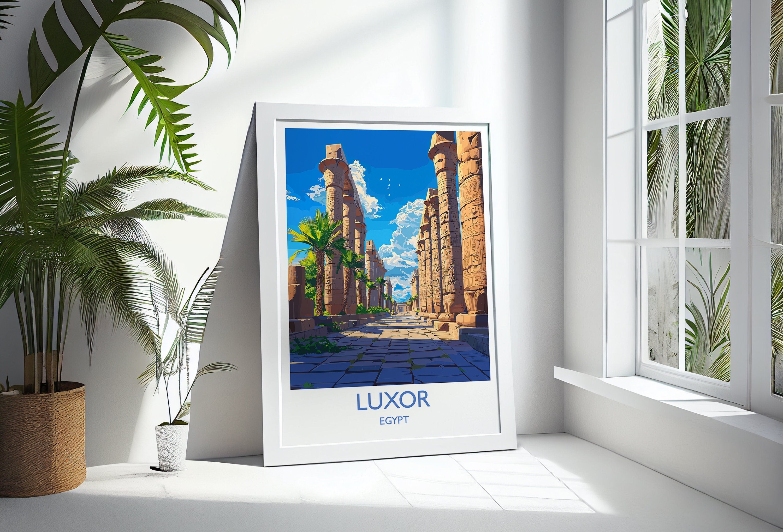 Luxor Travel Print, Travel Poster of Luxor, Egypt Art Lovers Gift, Luxor Wall Art NQ Media Designs