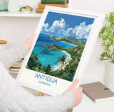 Antigua Travel Print, Travel Poster of Antigua, Caribbean, Antigua Art Lovers Gift, Caribbean Gift, Wall Art Print NQ Media Designs