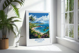Antigua Travel Poster Wall Art, Travel Print of Antigua, Caribbean, Antigua Art Lovers Gift, Caribbean Gift, Wall Art Print NQ Media Designs