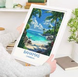Bahamas Travel Print, Travel Poster of Bahamas, Caribbean, Bahamas Art Lovers Gift, Caribbean Gift, Wall Art Print NQ Media Designs