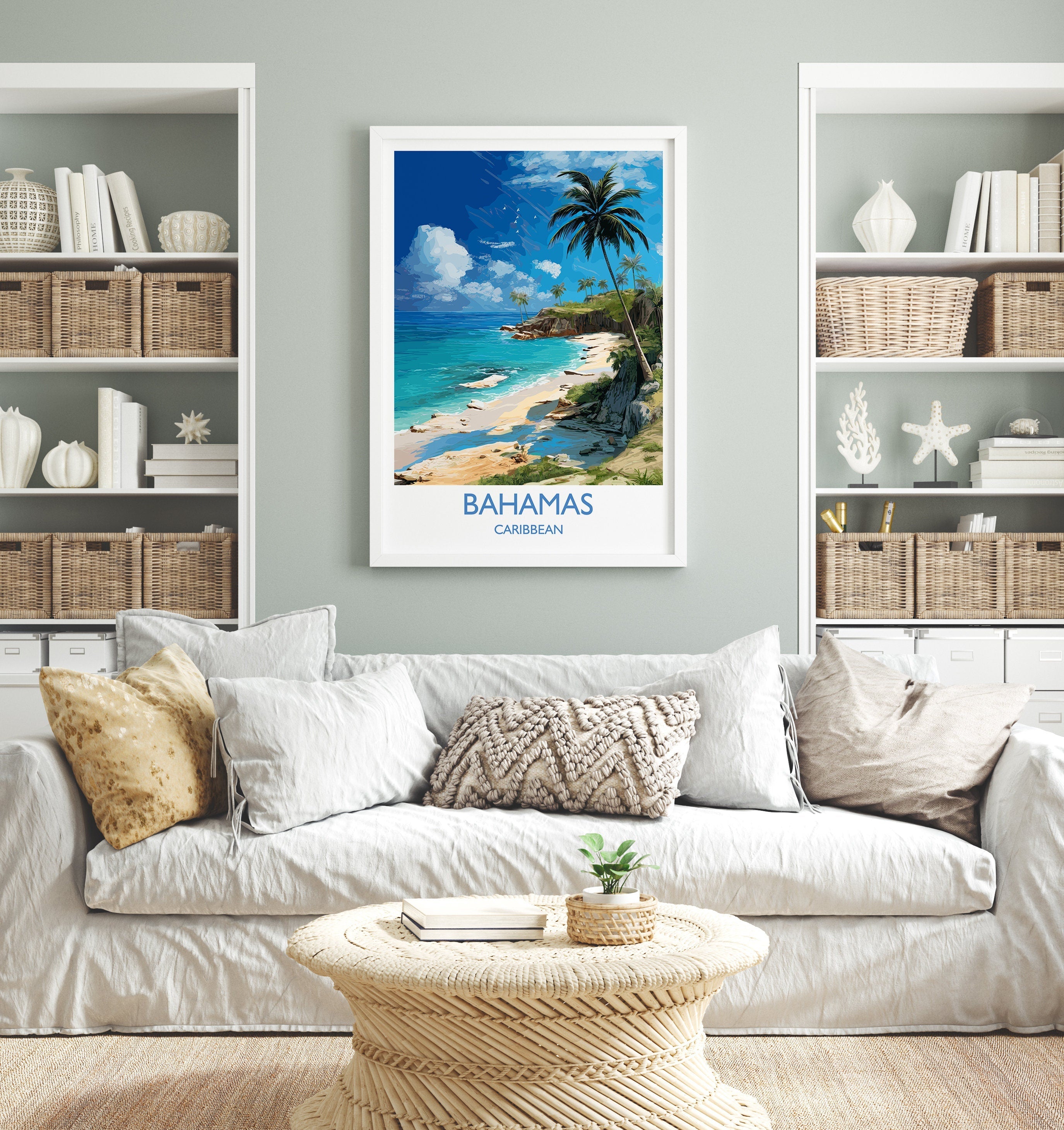 Bahamas Travel Poster Wall Art, Travel Print of Bahamas, Caribbean, Bahamas Art Lovers Gift, Caribbean Gift, Wall Art Print NQ Media Designs