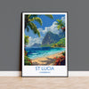 St Lucia Travel Print Wall Art, Travel Poster of St Lucia, Caribbean, St Lucia Art Lovers Gift, Caribbean Gift, Wall Art Print