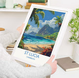 St Lucia Travel Print Wall Art, Travel Poster of St Lucia, Caribbean, St Lucia Art Lovers Gift, Caribbean Gift, Wall Art Print NQ Media Designs