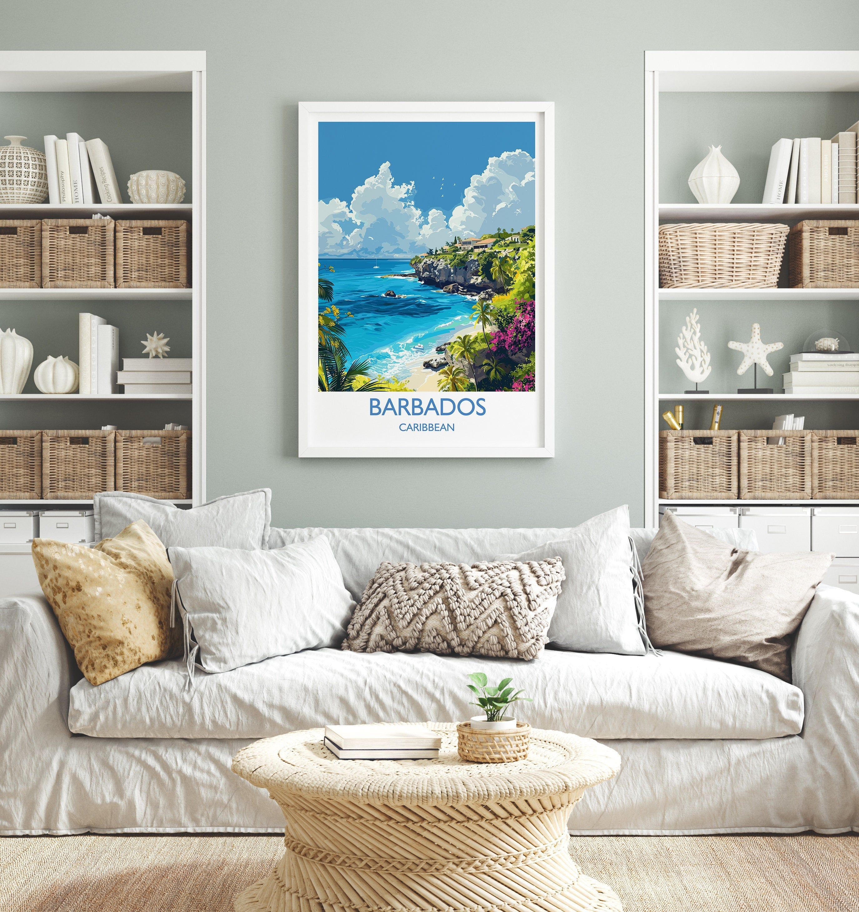 Barbados Travel Print, Travel Poster of Barbados, Caribbean, Barbados Art Lovers Gift, Caribbean Gift, Wall Art Print NQ Media Designs