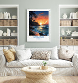 Barbados Travel Poster Wall Art, Travel Print of Barbados, Caribbean, Barbados Sunset Art Lovers Gift, Caribbean Gift, Wall Art Print NQ Media Designs