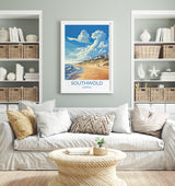 Southwold Travel Print, Travel Poster of Southwold , Southwold Art Lovers Gift, Suffolk Coast Wall Art NQ Media Designs