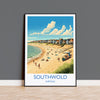 Southwold Travel Print, Travel Poster of Southwold , Southwold Art Lovers Gift, Suffolk Coast Wall Art