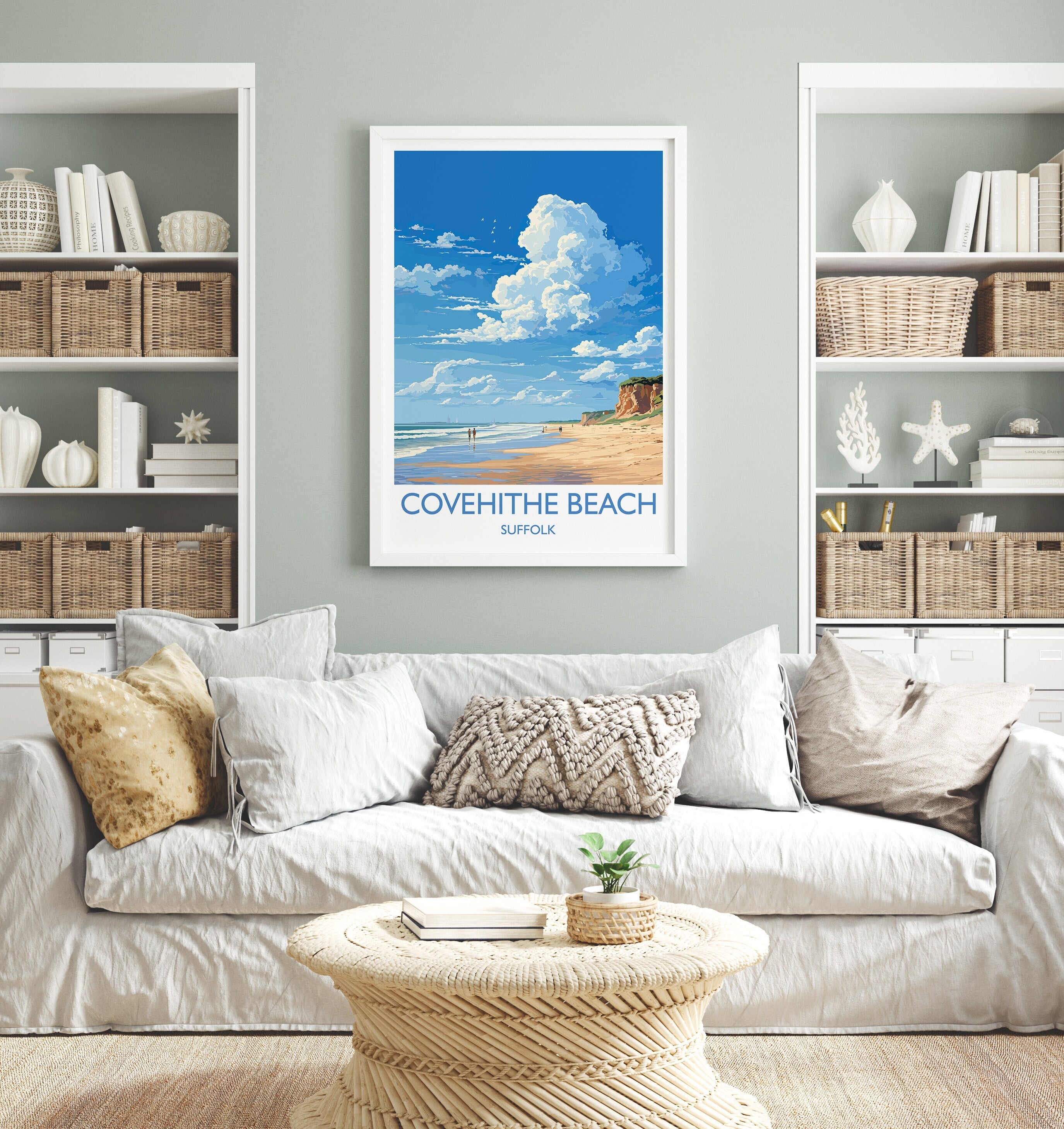Covehithe Beach Travel Print, Travel Poster of Covehithe Beach,Covehithe Beach Art Lovers Gift, Suffolk Coast Wall Art NQ Media Designs