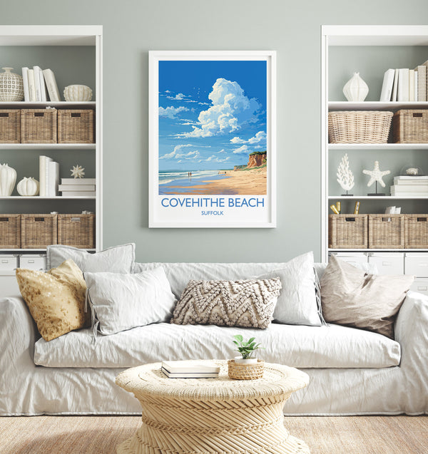 Covehithe Beach Travel Print, Travel Poster of Covehithe Beach,Covehithe Beach Art Lovers Gift, Suffolk Coast Wall Art