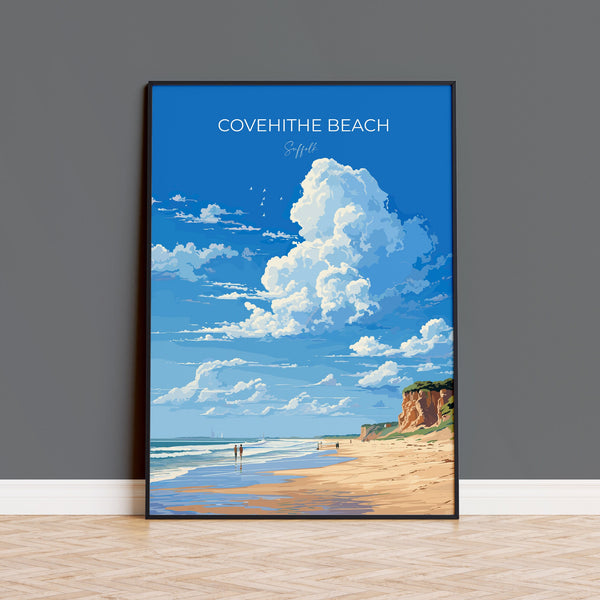 Covehithe Beach Travel Poster, Travel Print of Covehithe Beach,Covehithe Beach Art Lovers Gift, Suffolk Coast Wall Art