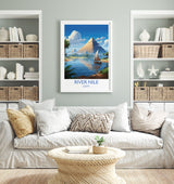 River Nile Travel Print, Travel Poster of River Nile, Egypt Art Lovers Gift, River Nile Wall Art NQ Media Designs