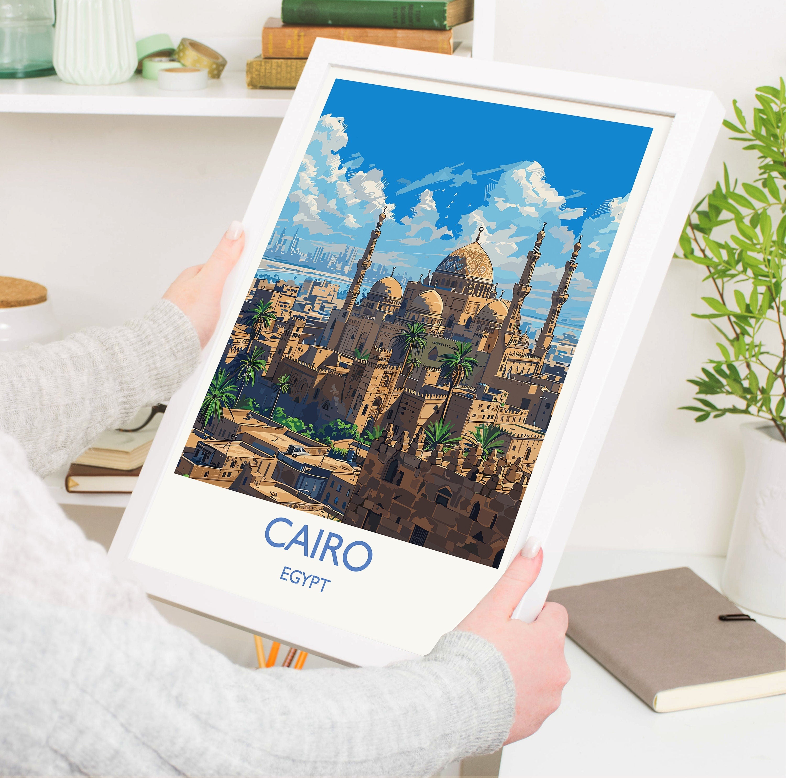 Cairo Travel Print, Travel Poster of Cairo, Egypt Art Lovers Gift, Cairo Wall Art NQ Media Designs