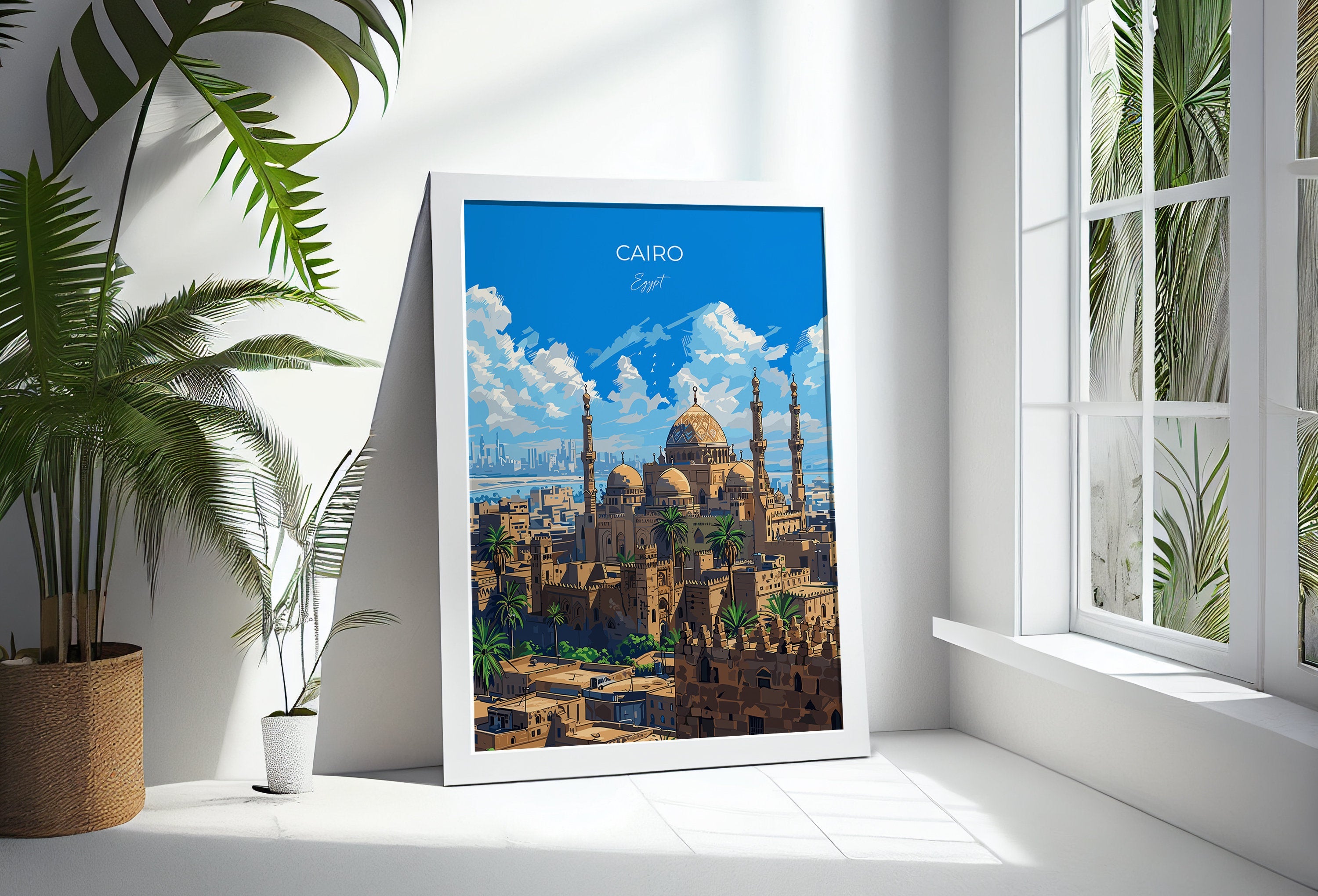Cairo Travel Poster, Travel Print of Cairo, Egypt Art Lovers Gift, Cairo Wall Art NQ Media Designs