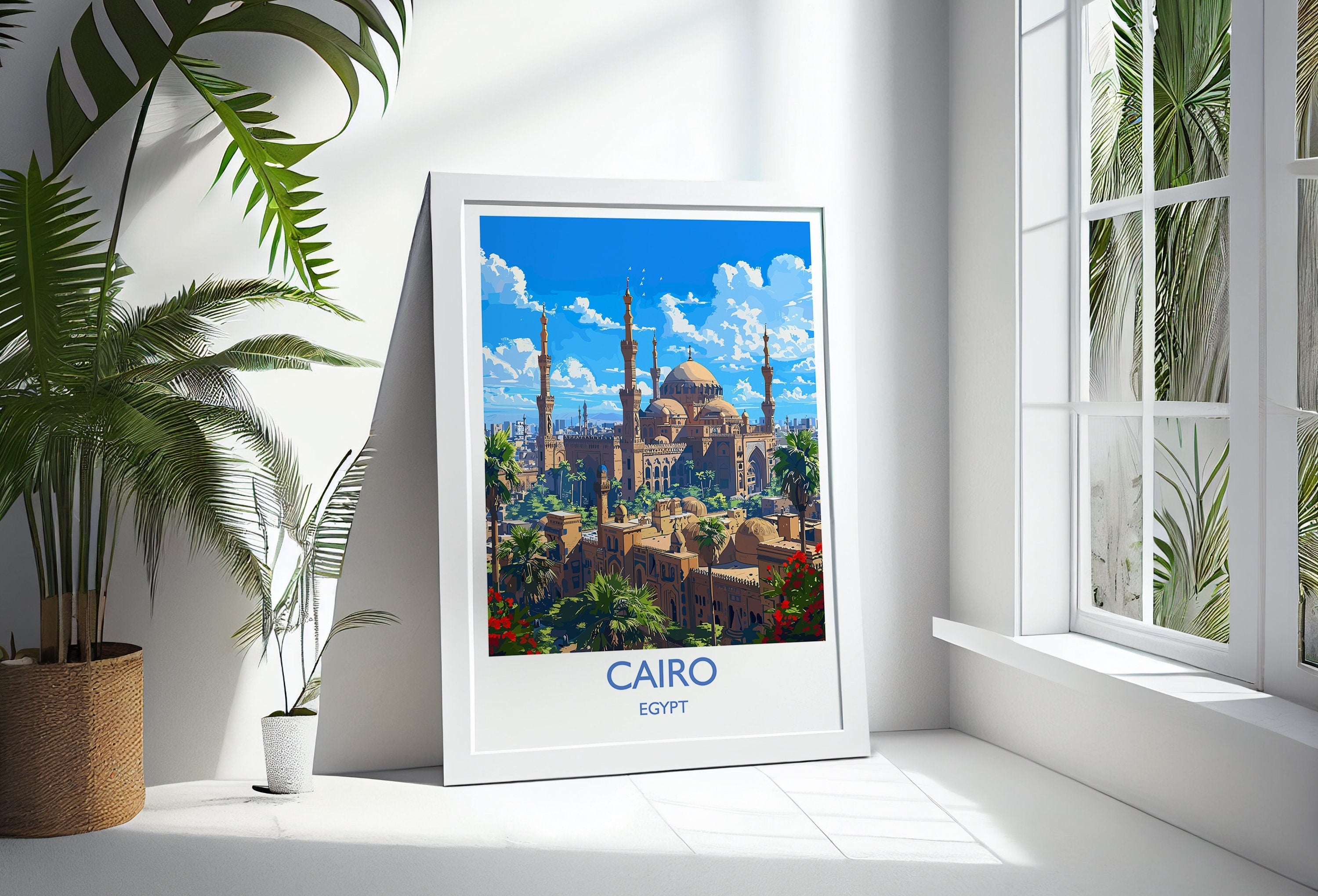 Cairo Travel Print, Travel Poster of Cairo, Egypt Art Lovers Gift, Cairo Wall Art NQ Media Designs