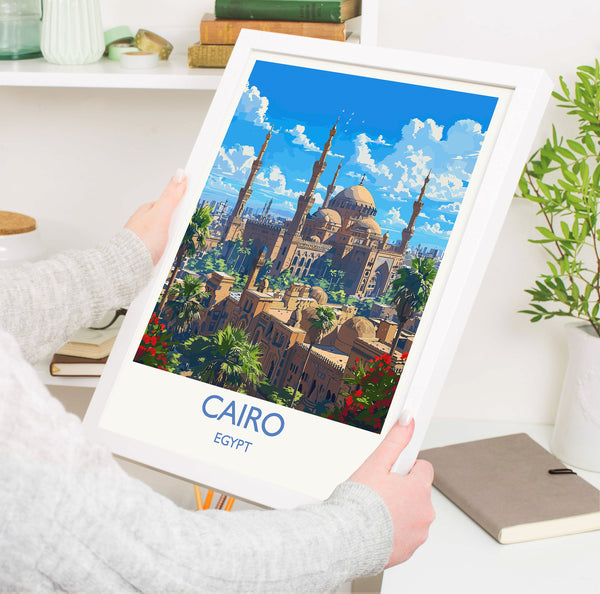 Cairo Travel Print, Travel Poster of Cairo, Egypt Art Lovers Gift, Cairo Wall Art