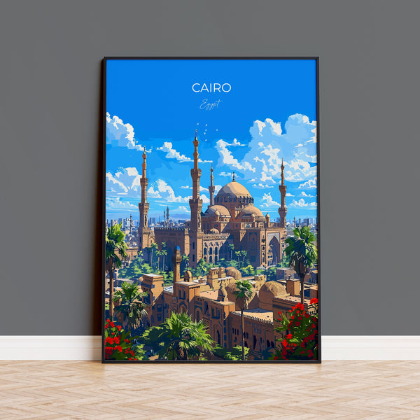 Cairo Travel Poster, Travel Print of Cairo, Egypt Art Lovers Gift, Cairo Wall Art