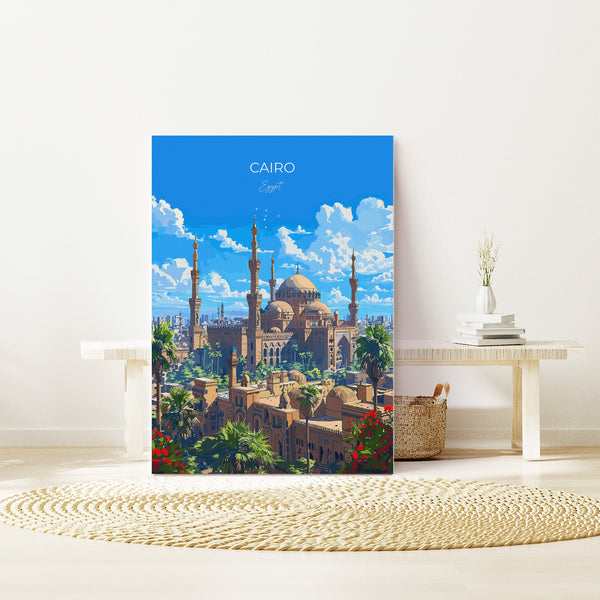Cairo Travel Poster, Travel Print of Cairo, Egypt Art Lovers Gift, Cairo Wall Art