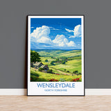 Wensleydale Travel Print Wall Art, Travel Poster of Wensleydale, Wensleydale Art Gift, English Countryside Art Lovers Gift, NQ Media Designs