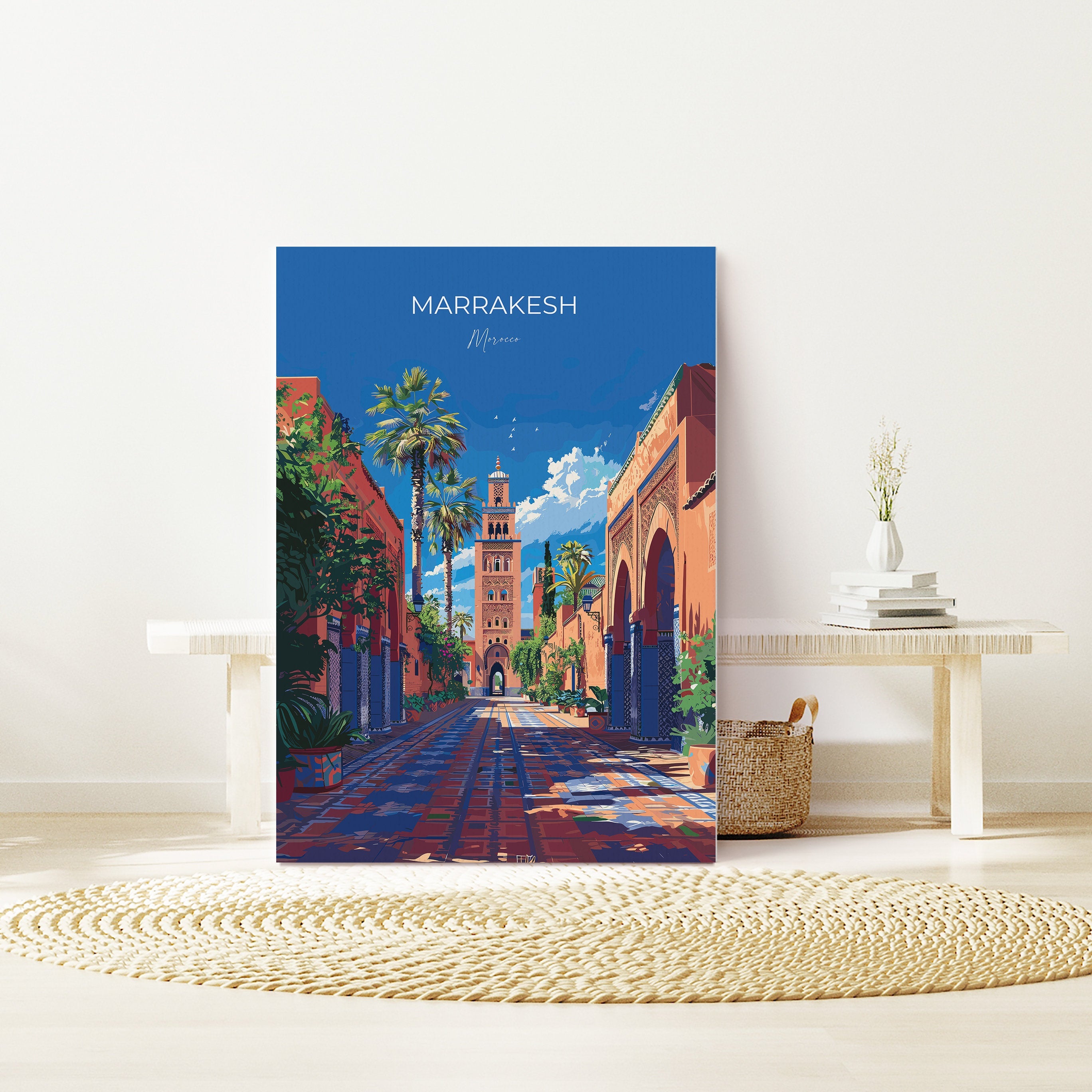 Marrakesh Travel Poster Wall Art, Travel Print of Marrakesh, Marrakesh Art Lovers Gift, Morocco Wall Art NQ Media Designs