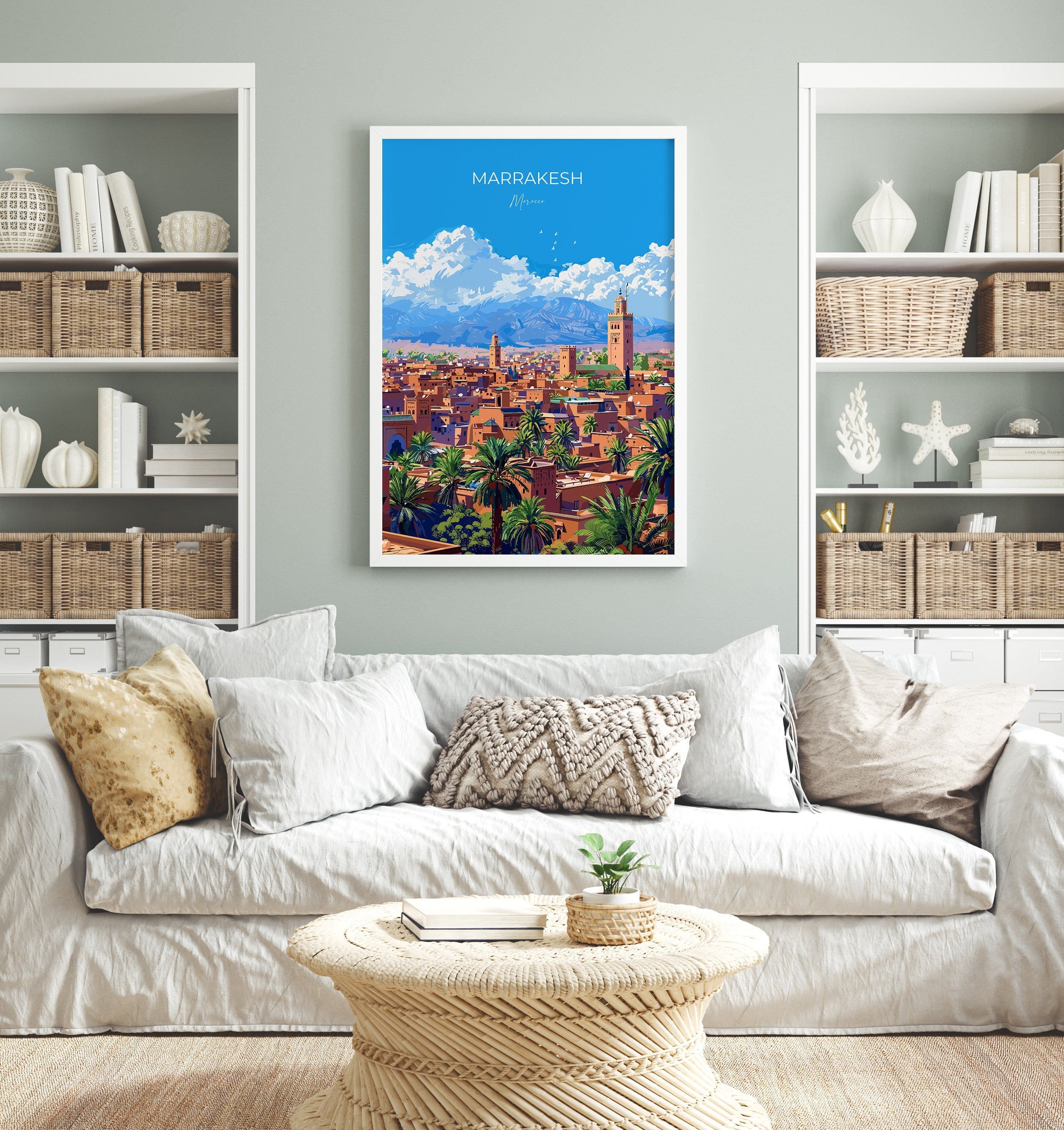 Marrakesh Travel Poster Wall Art, Travel Print of Marrakesh, Marrakesh Art Lovers Gift, Morocco Wall Art NQ Media Designs