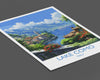 Lake Como Travel Poster Wall Art, Travel Print of Lake Como, Lake Como Art Lovers Gift, Italy, Italian Lakes Art Gift