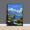 Lake Como Travel Print Wall Art, Travel Poster of Lake Como, Lake Como Art Lovers Gift, Italy, Italian Lakes Art Gift