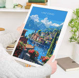 Lake Como Travel Print Wall Art, Travel Poster of Lake Como, Lake Como Art Lovers Gift, Italy, Italian Lakes Art Gift NQ Media Designs