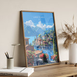 Lake Como Travel Print Wall Art, Travel Poster of Lake Como, Lake Como Art Lovers Gift, Italy, Italian Lakes Art Gift NQ Media Designs