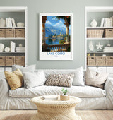 Lake Como Travel Poster Wall Art, Travel Print of Lake Como, Lake Como Art Lovers Gift, Italy, Italian Lakes Art Gift NQ Media Designs
