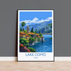 Lake Como Travel Poster Wall Art, Travel Print of Lake Como, Lake Como Art Lovers Gift, Italy, Italian Lakes Art Gift NQ Media Designs