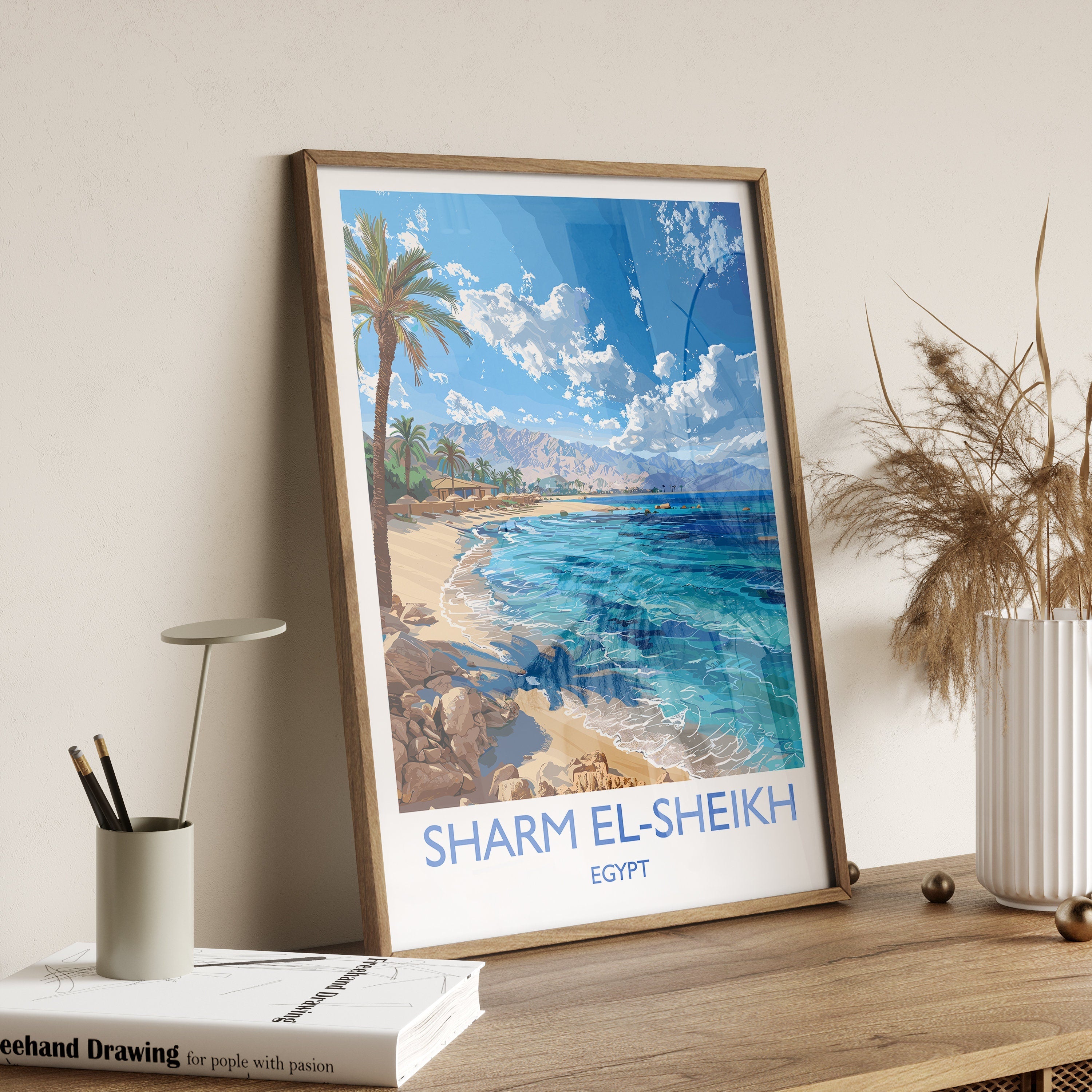 Sharm El-Sheikh Travel Print, Travel Poster of Sharm El-Sheikh, Egypt Art Lovers Gift, Sharm El-Sheikh Wall Art NQ Media Designs