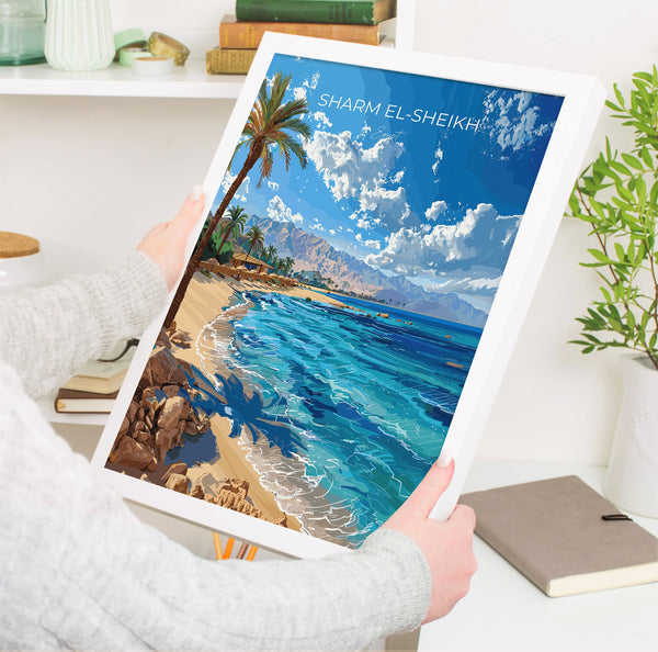 Sharm El-Sheikh Travel Poster, Travel Print of Sharm El-Sheikh, Egypt Art Lovers Gift, Sharm El-Sheikh Wall Art
