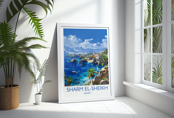 Sharm El-Sheikh Travel Print, Travel Poster of Sharm El-Sheikh, Egypt Art Lovers Gift, Sharm El-Sheikh Wall Art