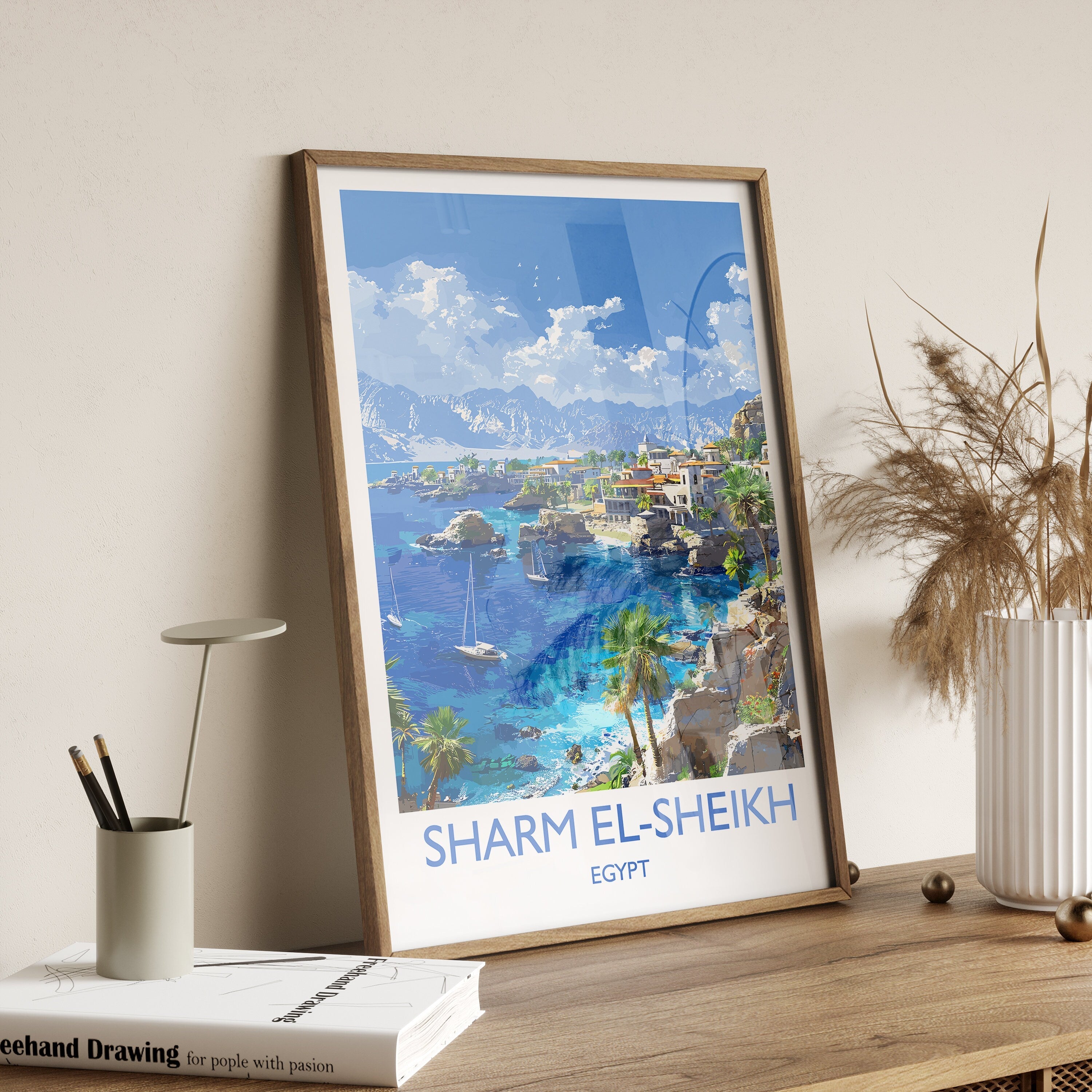 Sharm El-Sheikh Travel Print, Travel Poster of Sharm El-Sheikh, Egypt Art Lovers Gift, Sharm El-Sheikh Wall Art NQ Media Designs