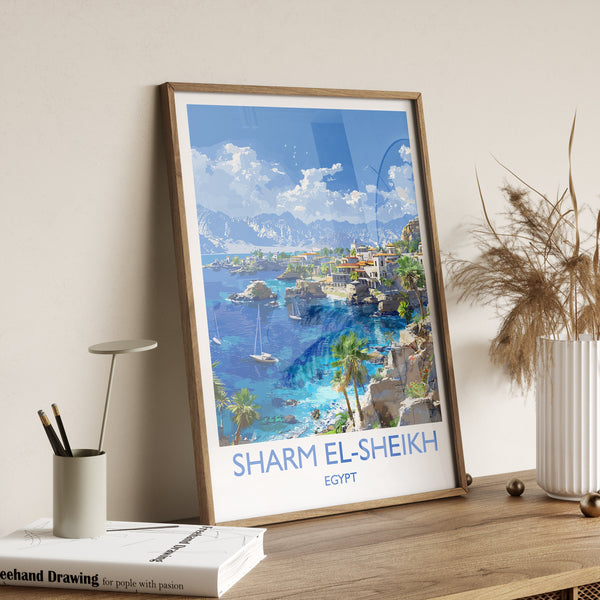 Sharm El-Sheikh Travel Print, Travel Poster of Sharm El-Sheikh, Egypt Art Lovers Gift, Sharm El-Sheikh Wall Art